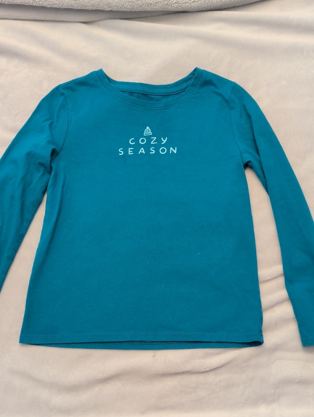 Cat & Jack Teal 'Cozy Season' Long Sleeve Tee